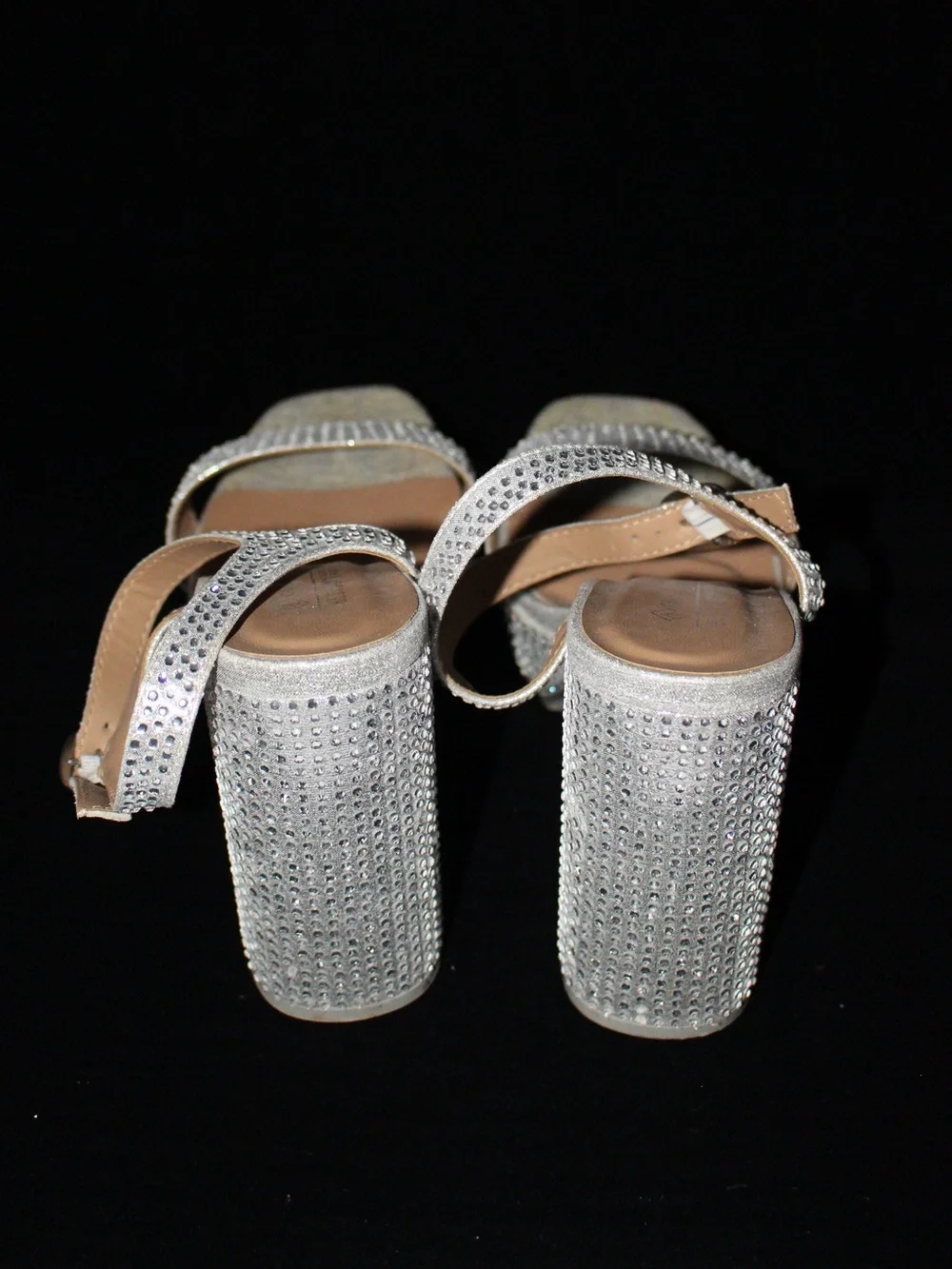 Call It Spring Silver Rhinestone Platform Sandals - Picture 3 of 5